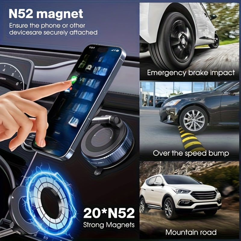 360° Rotating Car Phone Holder with Strong Vacuum Suction Cup – Universal Dashboard & Windshield Mount