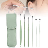 6Pcs Ear Pick Cleaning Set Spiral Tool Spoon Ear Wax Remover Cleaner Curette Kit
