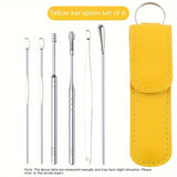 6Pcs Ear Pick Cleaning Set Spiral Tool Spoon Ear Wax Remover Cleaner Curette Kit