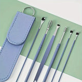6Pcs Ear Pick Cleaning Set Spiral Tool Spoon Ear Wax Remover Cleaner Curette Kit