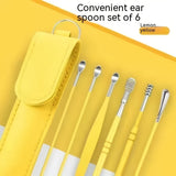 6Pcs Ear Pick Cleaning Set Spiral Tool Spoon Ear Wax Remover Cleaner Curette Kit