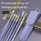6Pcs Ear Pick Cleaning Set Spiral Tool Spoon Ear Wax Remover Cleaner Curette Kit