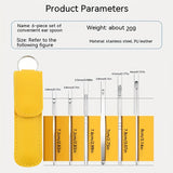 6Pcs Ear Pick Cleaning Set Spiral Tool Spoon Ear Wax Remover Cleaner Curette Kit